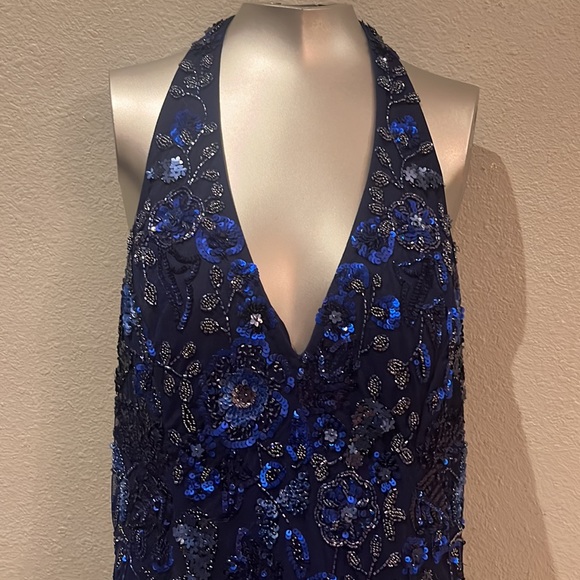 Mac Duggal FLORAL EMBELLISHED HALTER GOWN NWT style 5484 - Picture 5 of 17